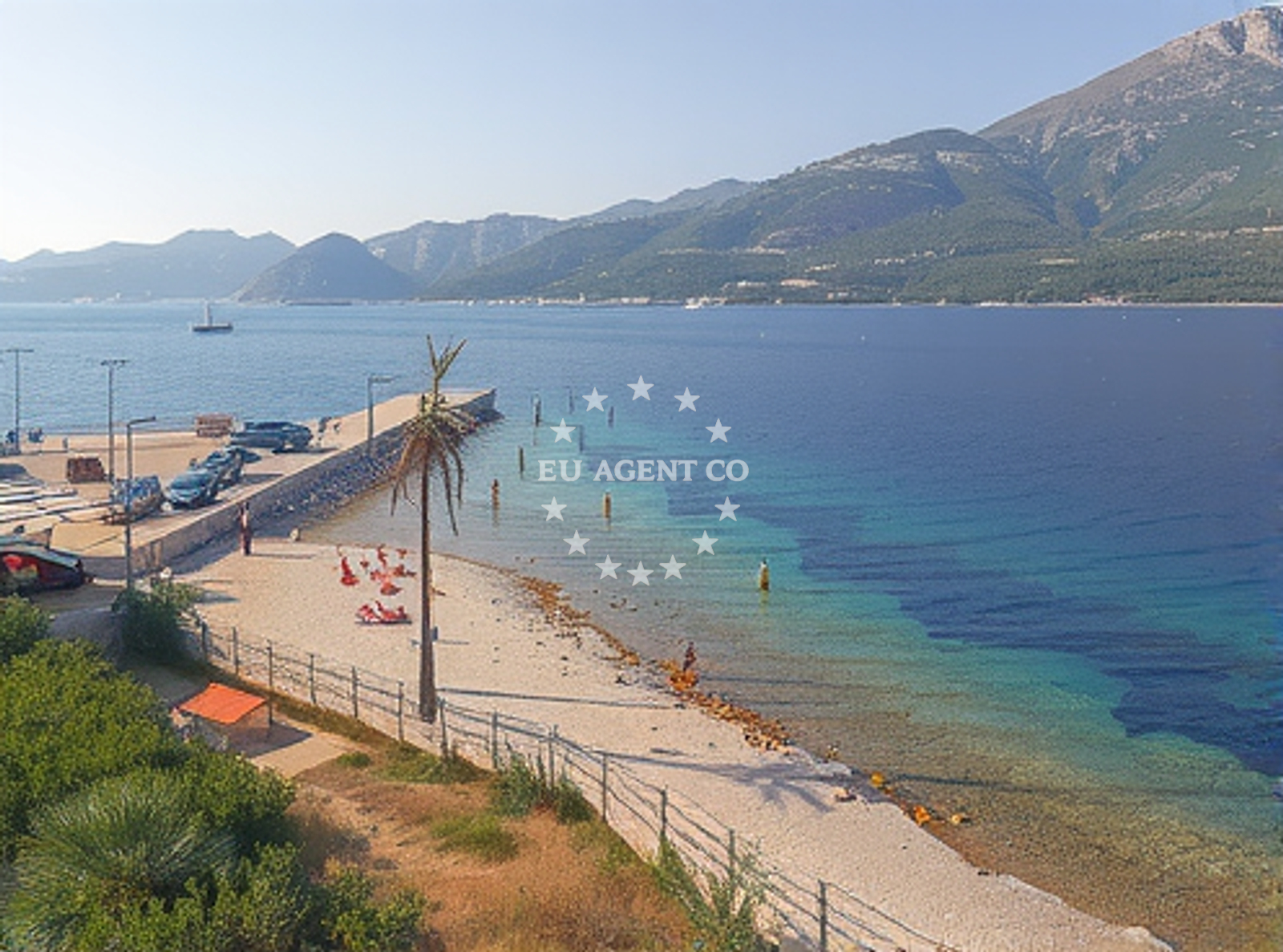 Beach facilities and surroundings at Zakerjan Zrnovo beach in Ulica Plokata 19. travnja 1921. 15, Korčula