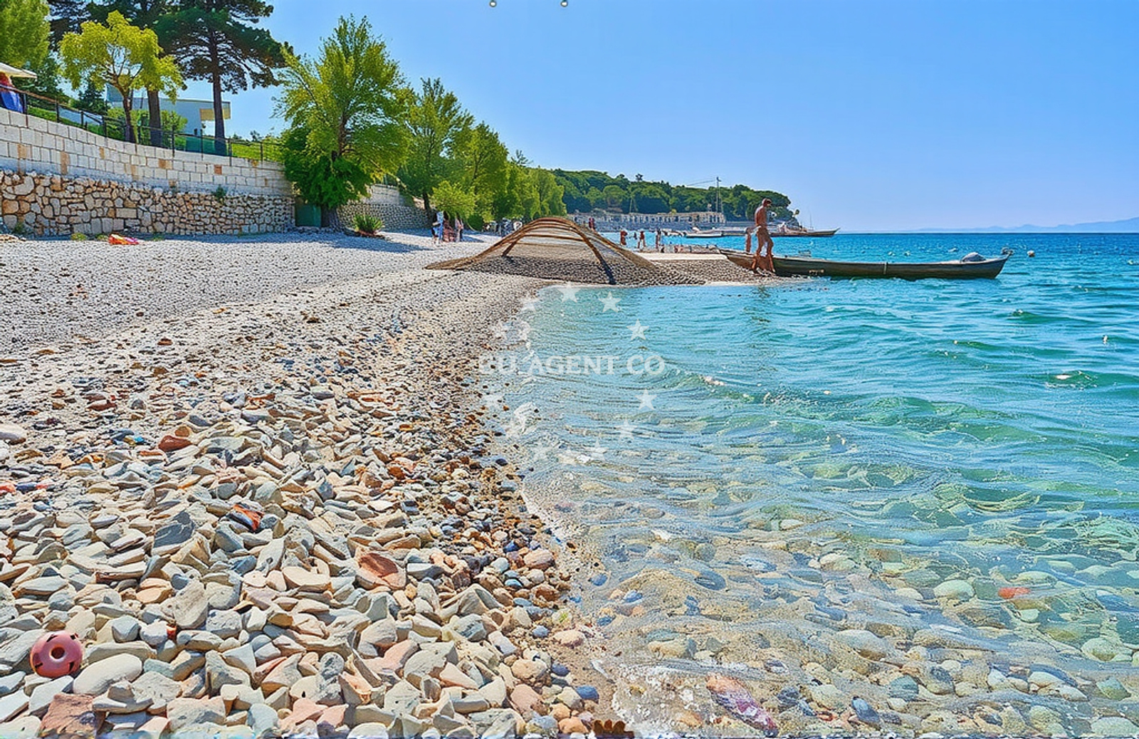 Beach facilities and surroundings at Žalce, Sutivan (Brač) in Žalce