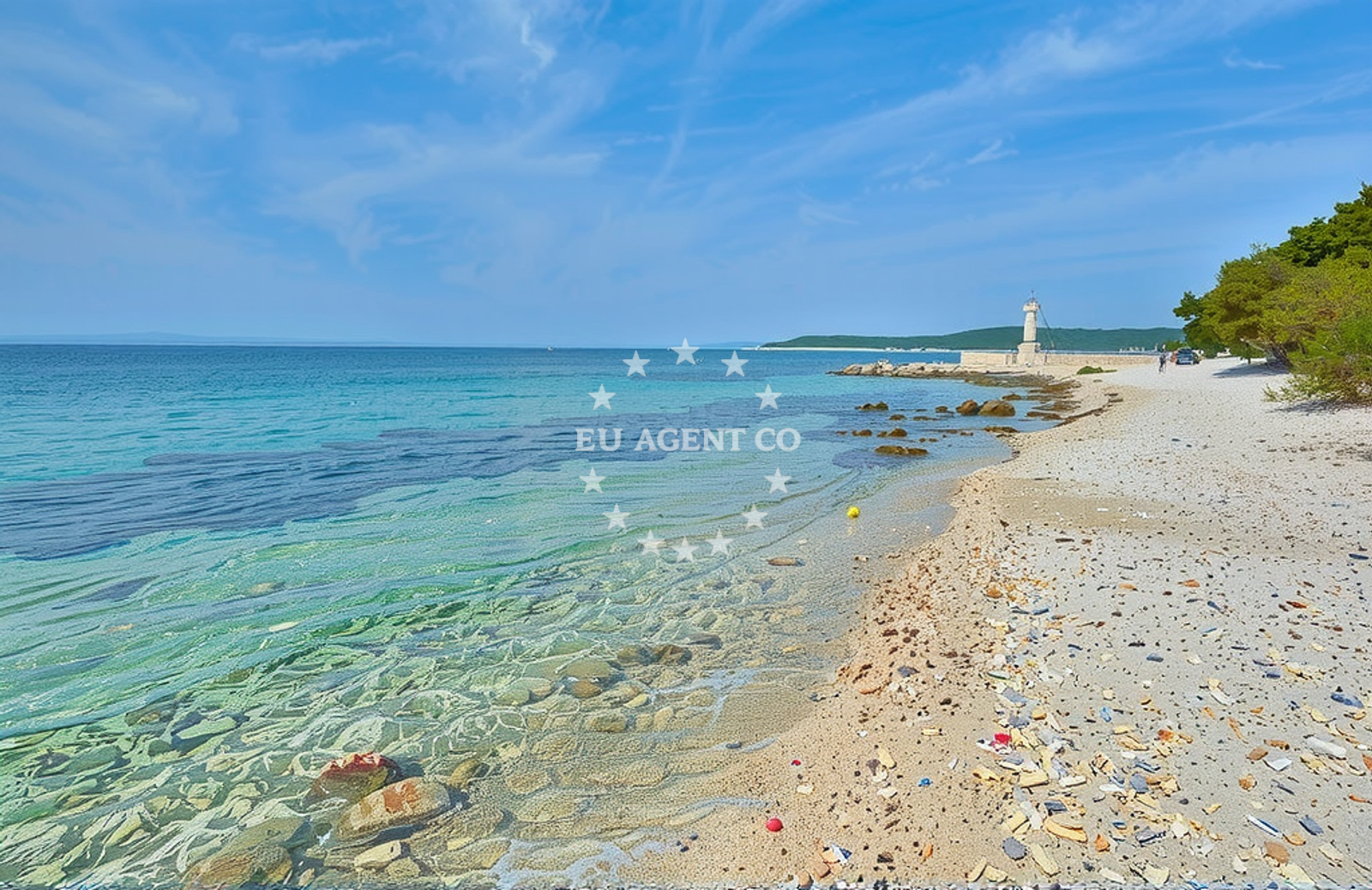 Beach facilities and surroundings at Žalić, Silba (Silba) in Žalić