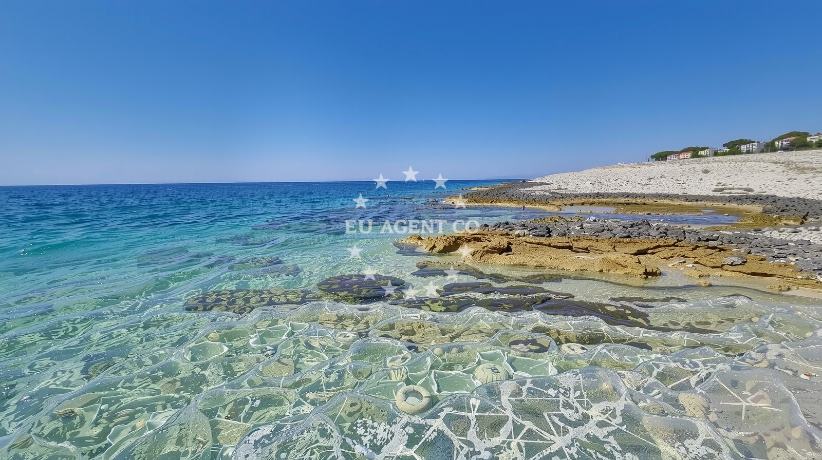Sea and coastal view of Zaline Beach in Kanica 213 A, Zaglavice