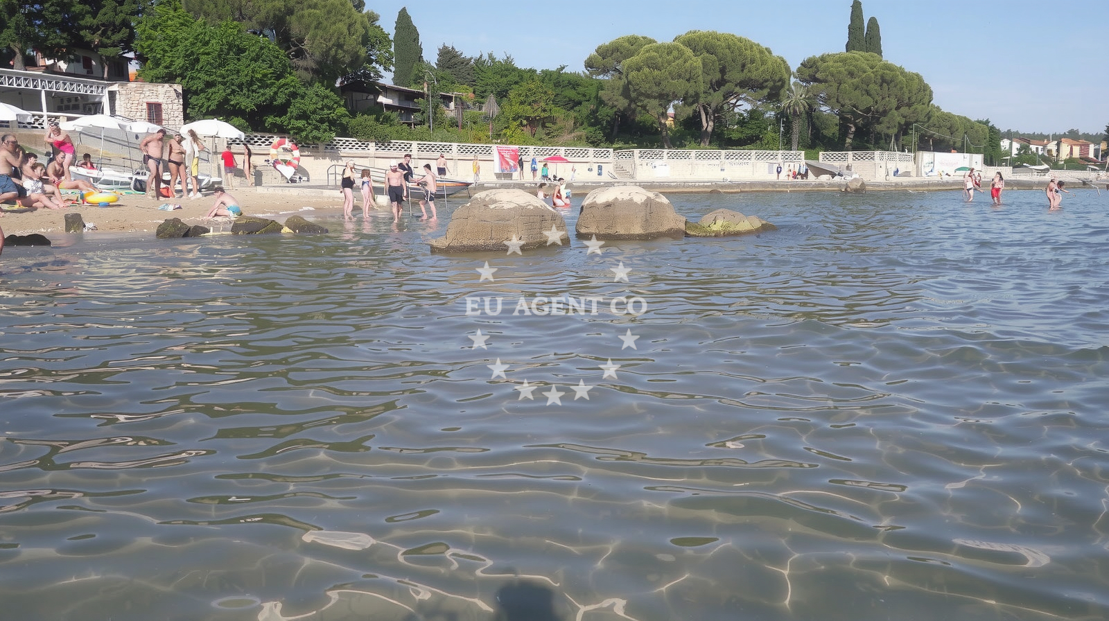 Shoreline and swimming area at Zambratija beach in , Zambratija