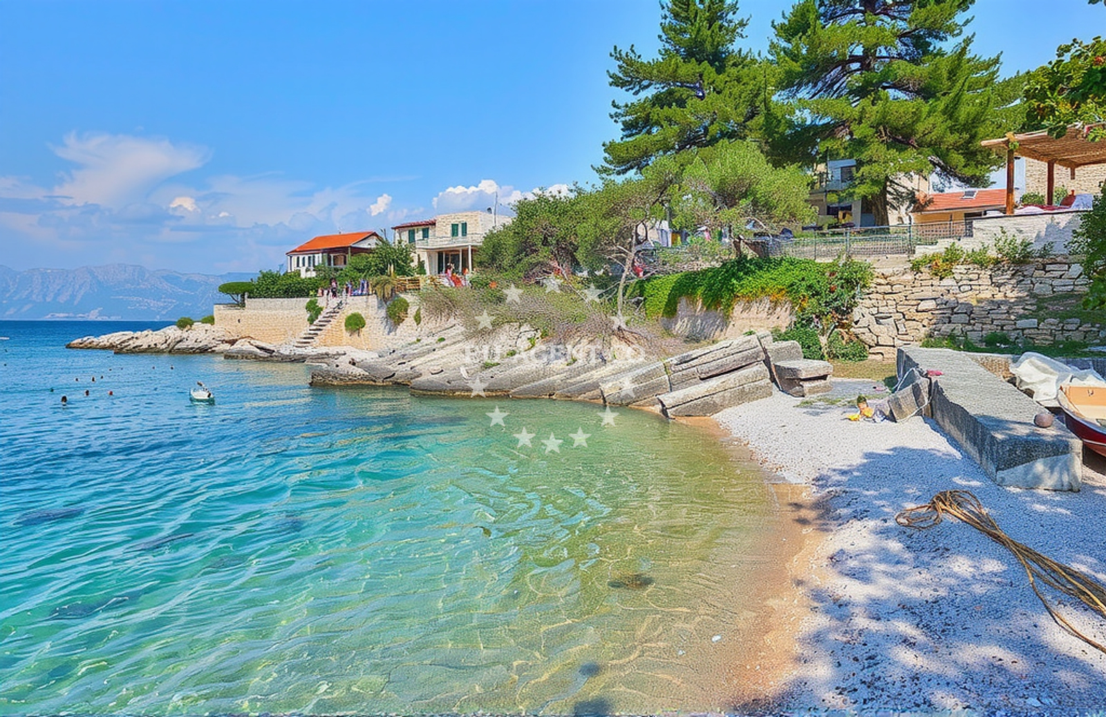 Shoreline and swimming area at Zaraće istok, Gdinj (Hvar) in Zaraće istok