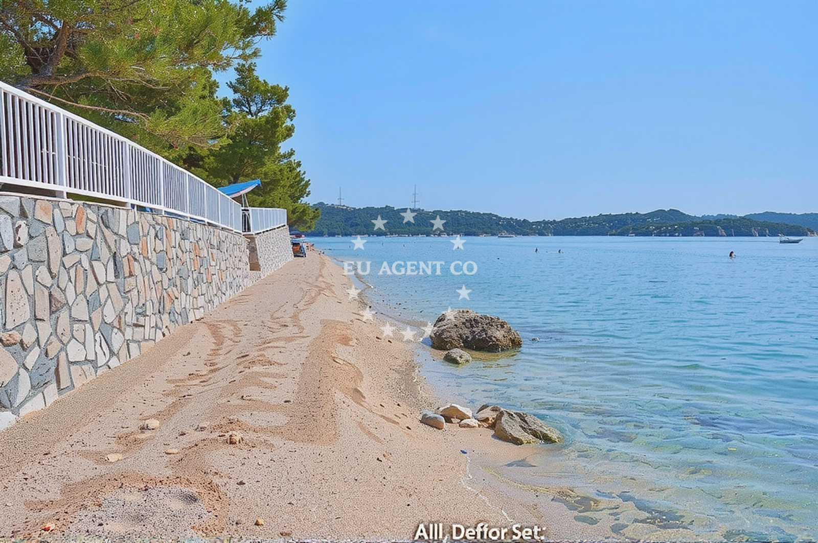 Shoreline and swimming area at Zaratić, Jezera (Murter) in Zaratić