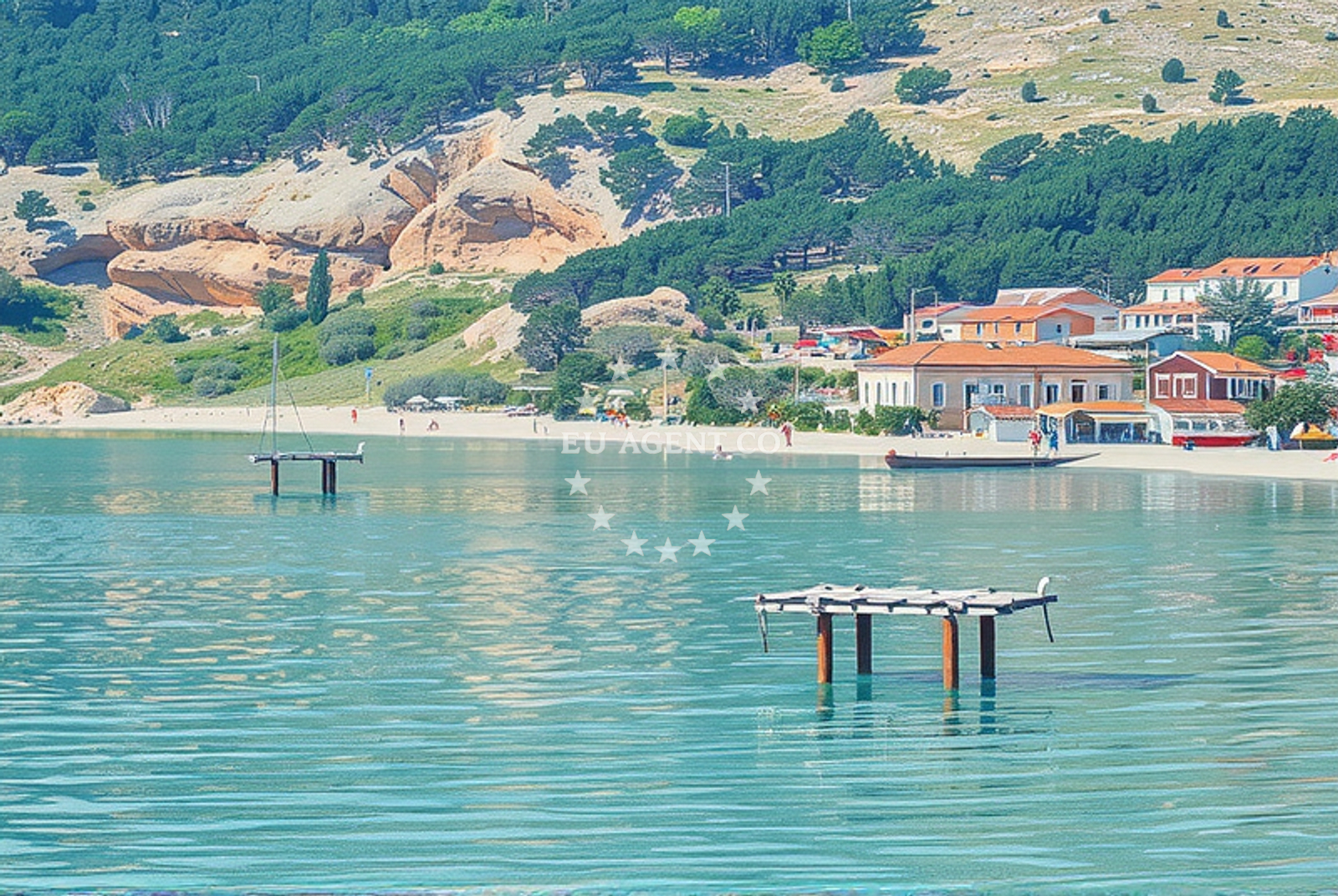 Shoreline and swimming area at Zarok, Baška (Krk) in Zarok