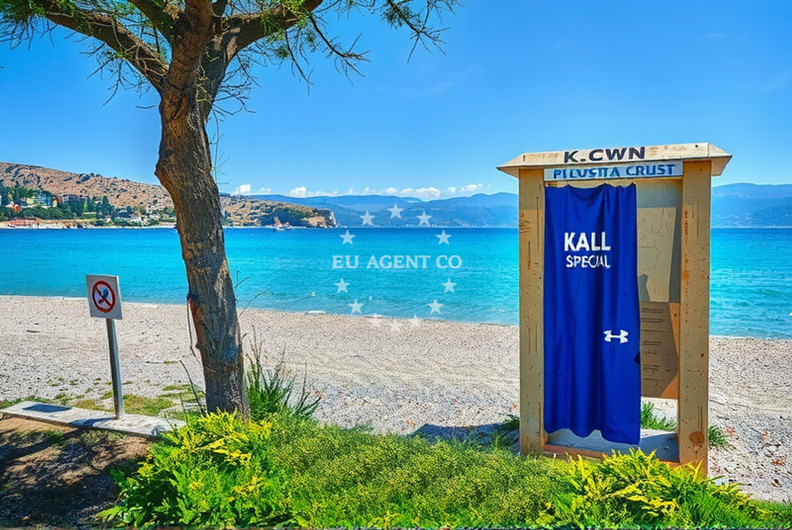 Beach facilities and surroundings at Zarok, Baška (Krk) in Zarok