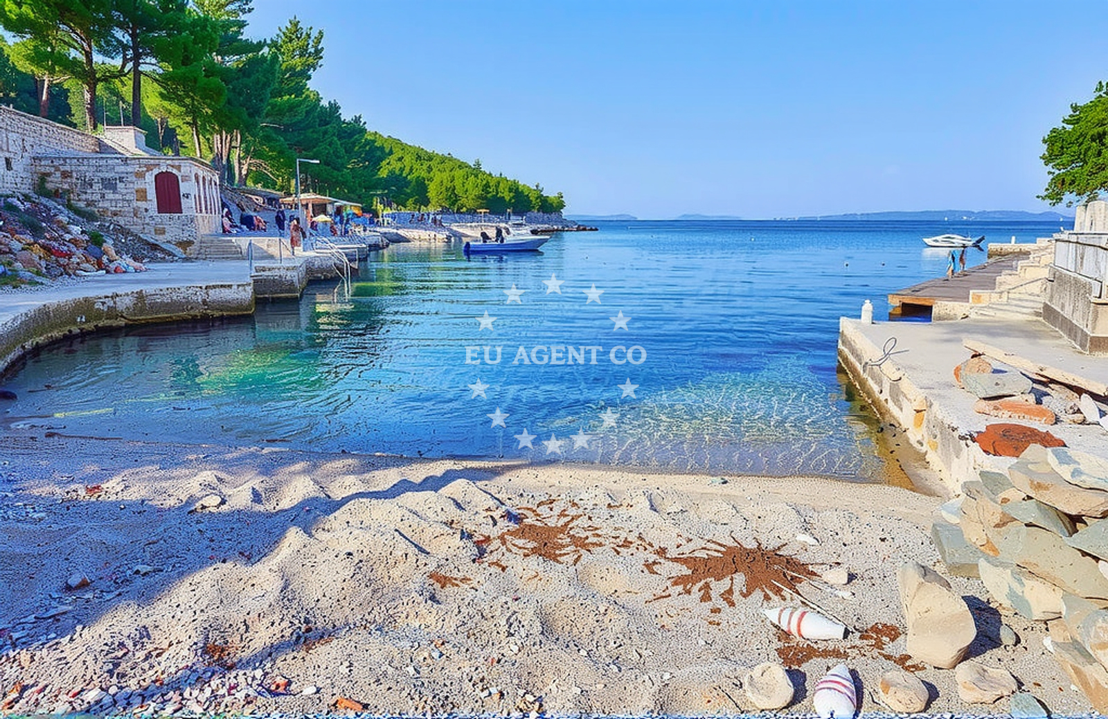 Beach facilities and surroundings at Zastupac, Hvar (Hvar) in Zastupac