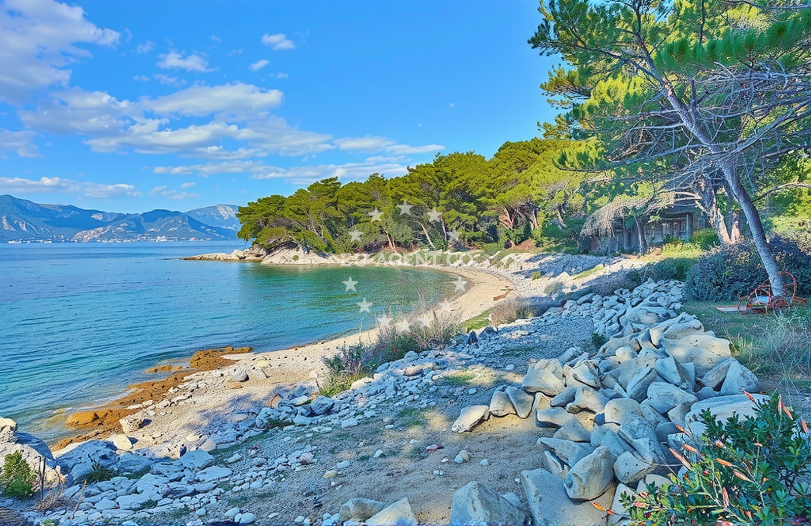 Shoreline and swimming area at Zastupina (FKK), Splitska (Brač) in Zastupina (FKK)