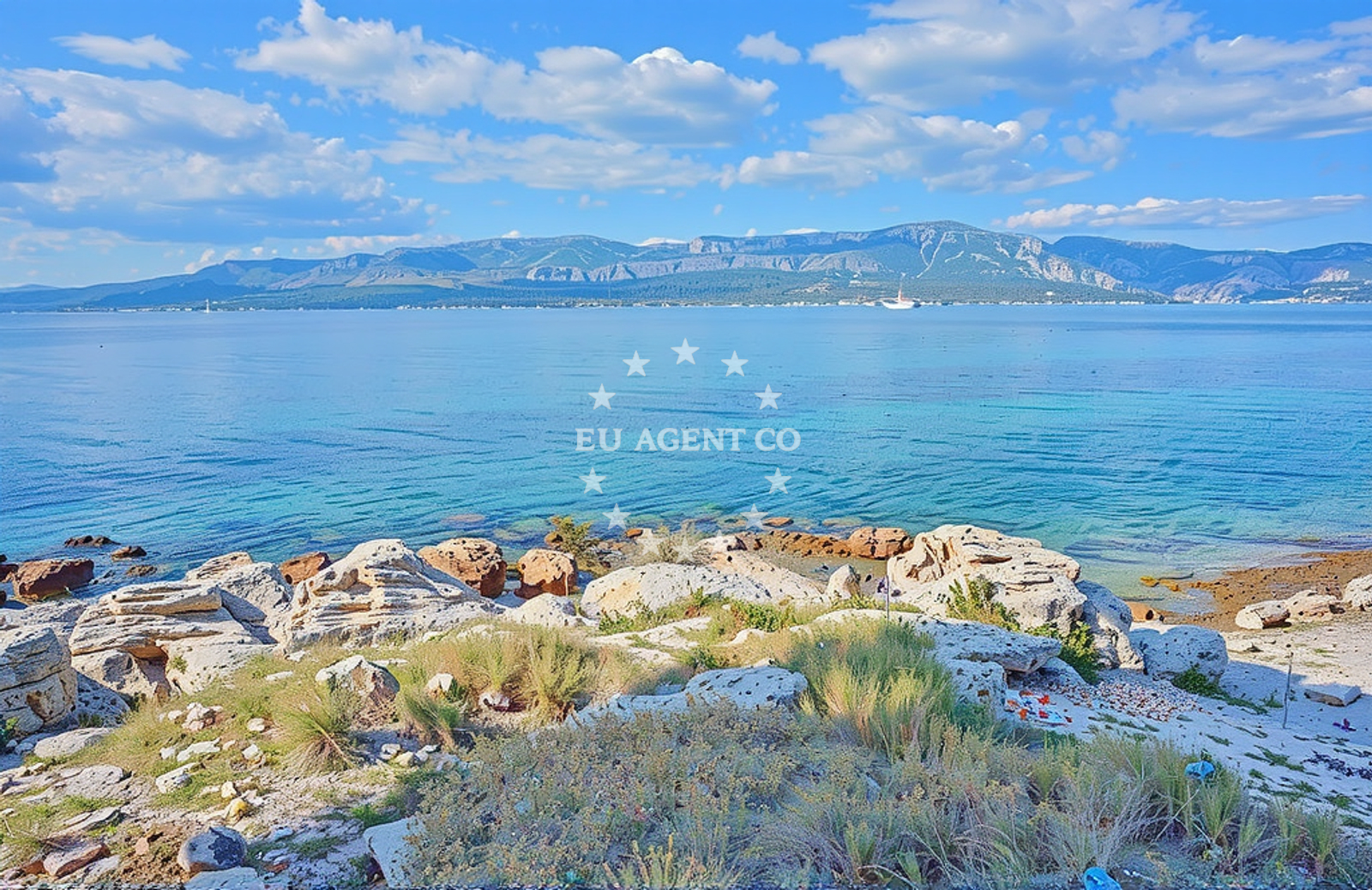 Sea and coastal view of Zastupina (FKK), Splitska (Brač) in Zastupina (FKK)
