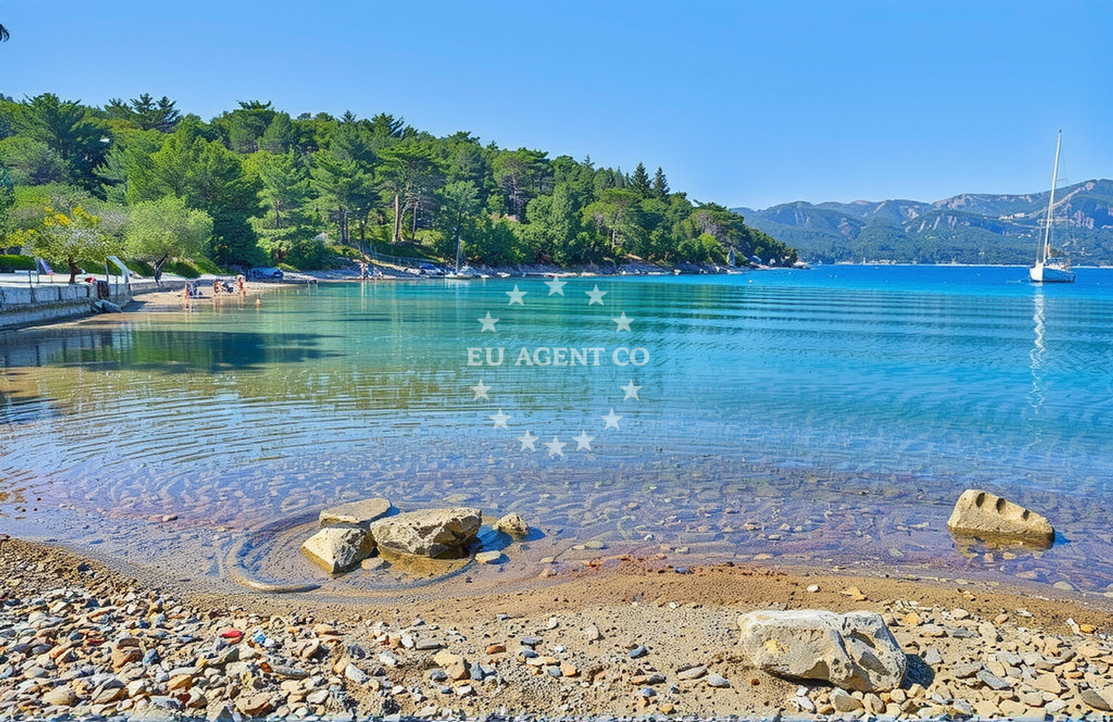 Sea and coastal view of Zavala, Rudina (Hvar) in Zavala