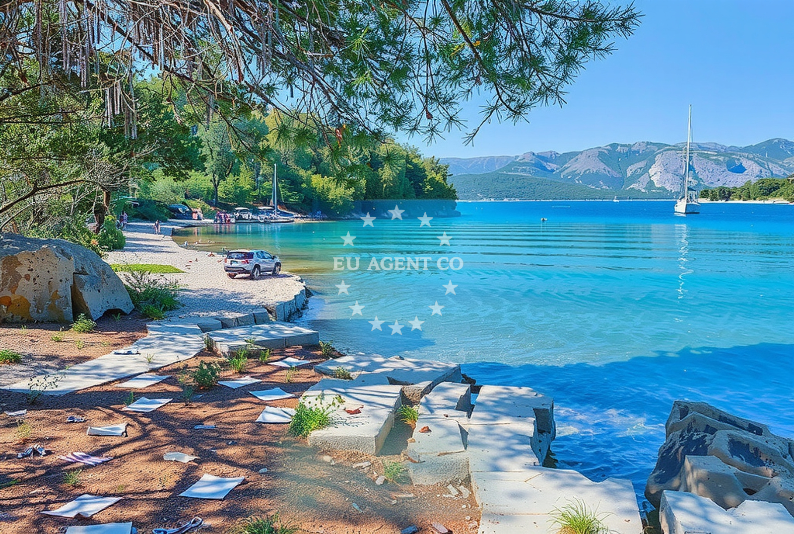 Beach facilities and surroundings at Zavala, Rudina (Hvar) in Zavala
