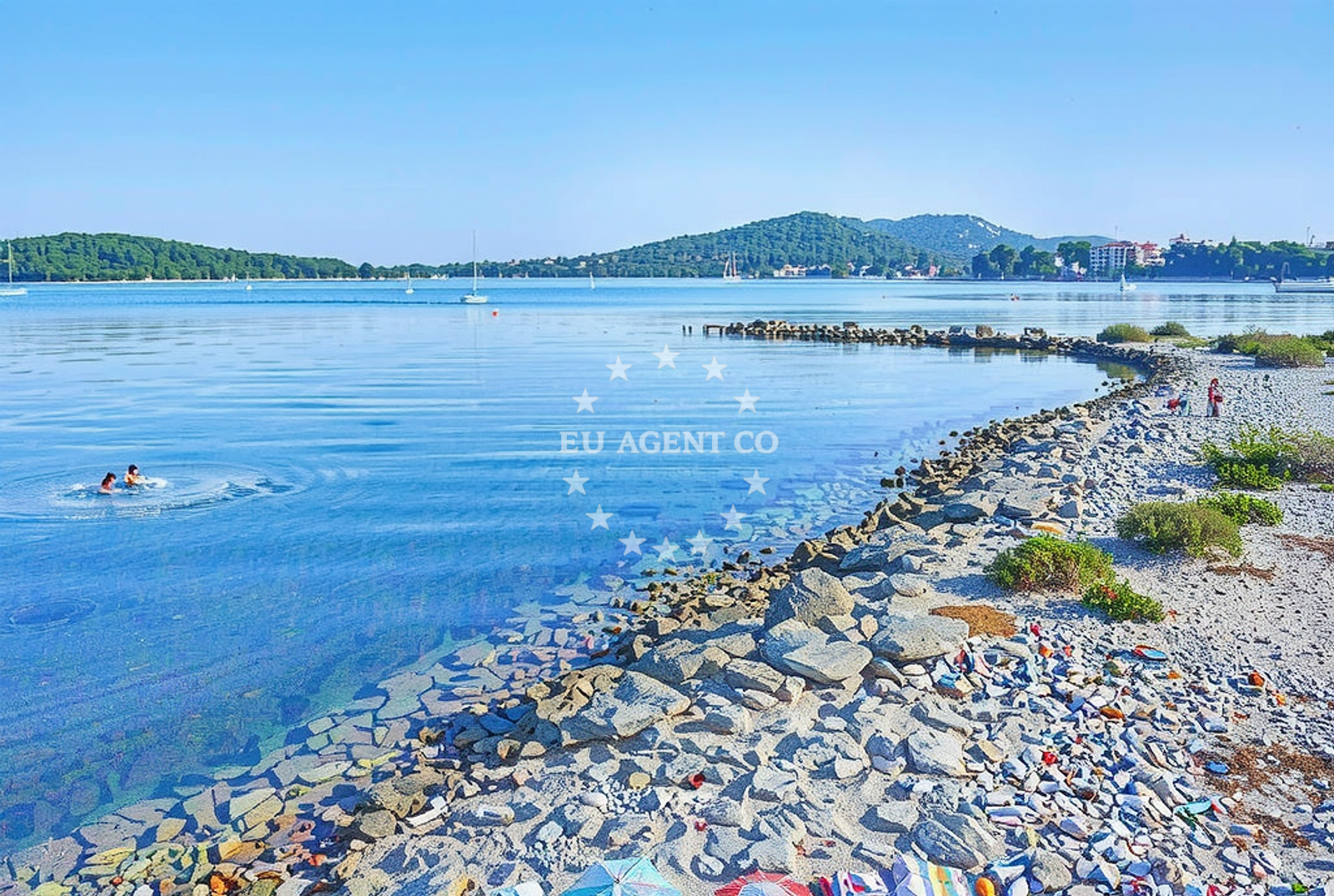 Sea and coastal view of Ždrelaščica, Kukljica (Ugljan) in Ždrelaščica
