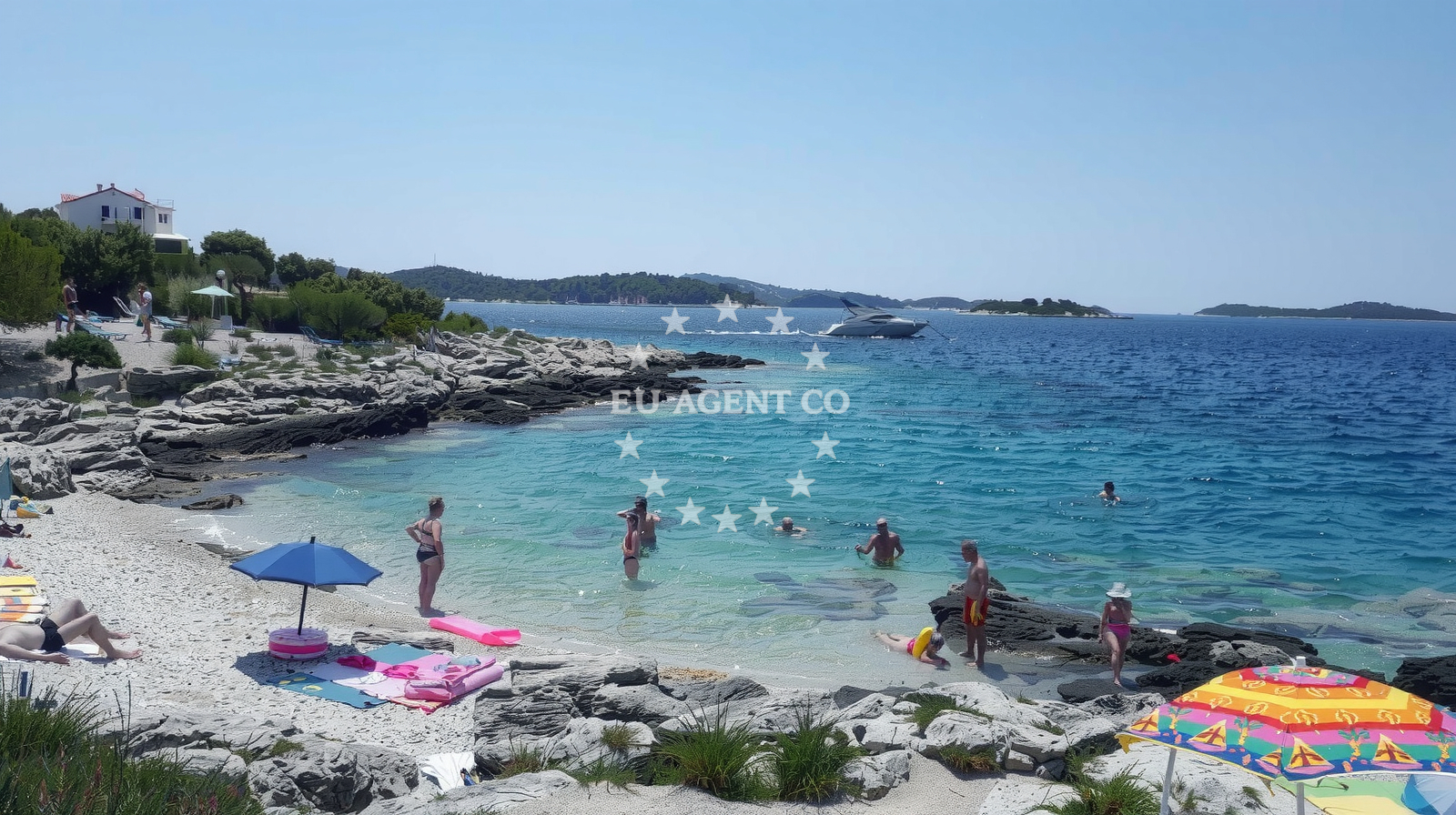 Shoreline and swimming area at Zecevo beach in 2 Rtić, Zečevo
