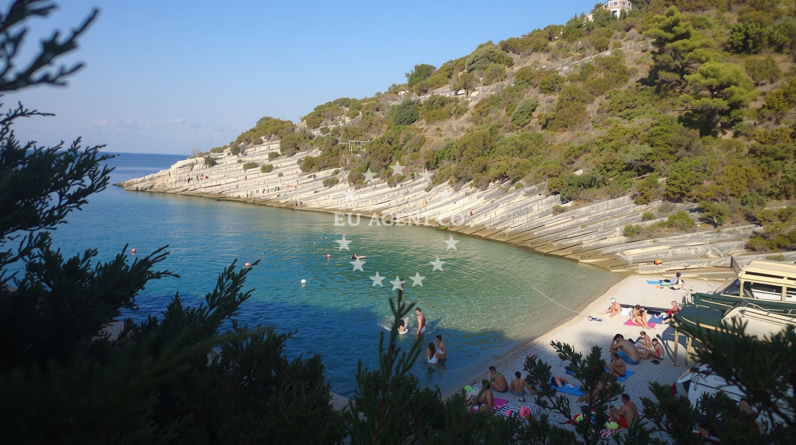Sea and coastal view of Zecja beach in POLJICA POLJICA, Poljica