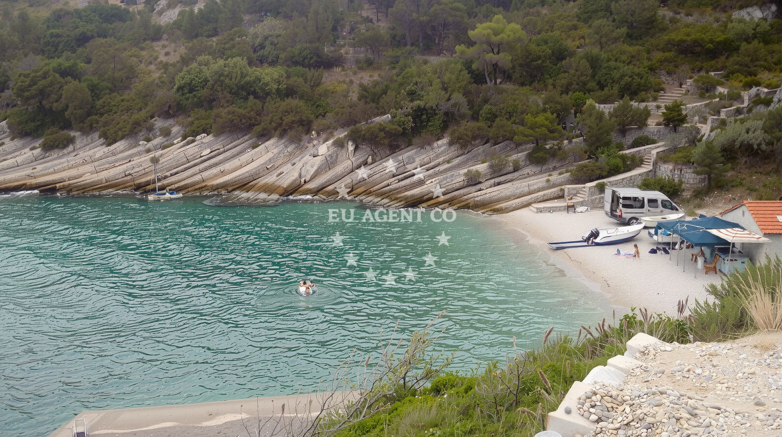 Beach facilities and surroundings at Zecja beach in POLJICA POLJICA, Poljica