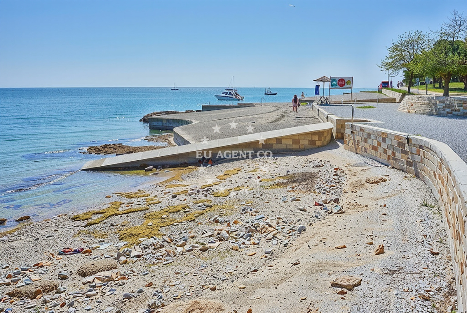 Sea and coastal view of Zelena laguna (dog beach), Funtana in Zelena laguna (plaža za pse)