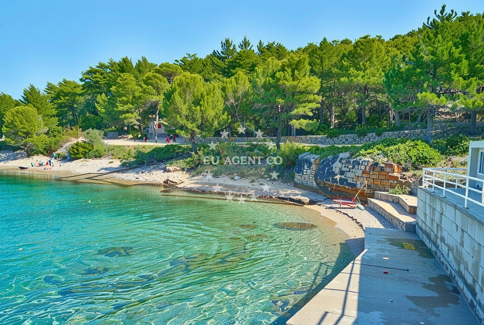 Beach facilities and surroundings at Zenčišće, Jelsa (Hvar) in Zenčišće