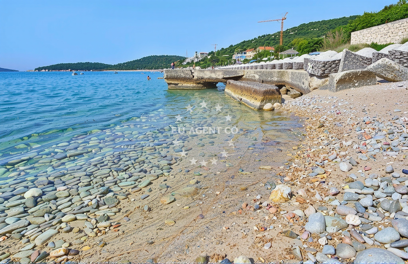 Beach facilities and surroundings at Ženka, Milna (Vis) in Ženka