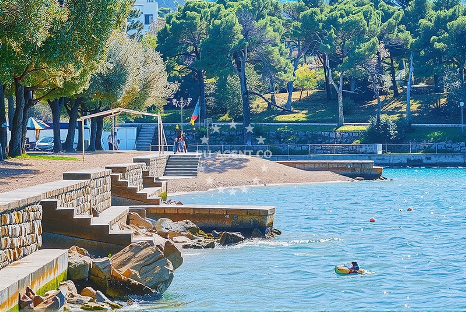 Beach facilities and surroundings at Zidarici beach in 16 Riječka ulica, Malinska