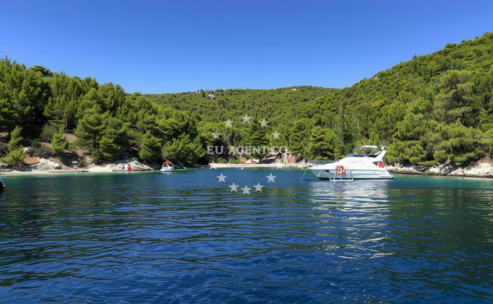 Sea and coastal view of Zlarin beach in Sibenik 22000, Šibenik