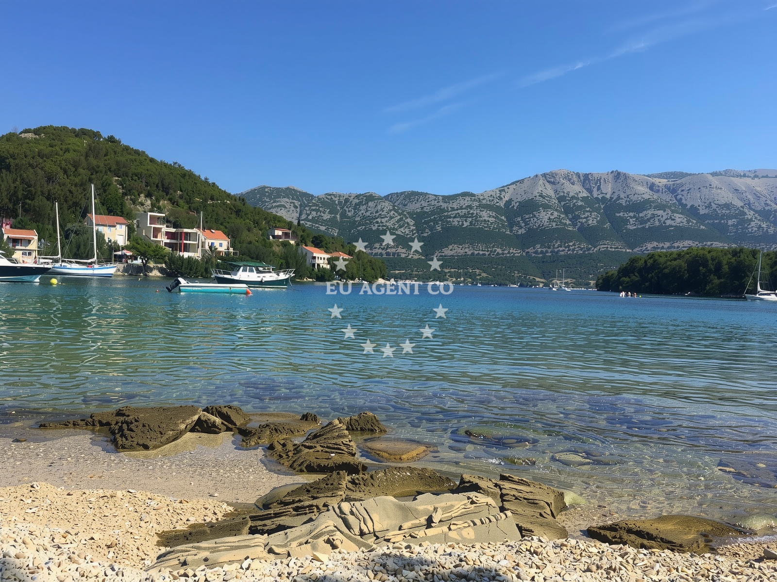 Beach facilities and surroundings at Zrnovo beach in , Korčula