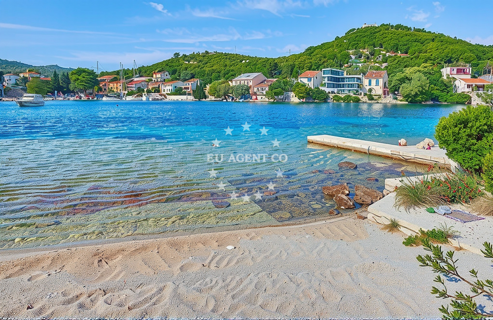 Shoreline and swimming area at Žrnovska Banja sredina, Žrnovo (Korčula) in Žrnovska Banja sredina