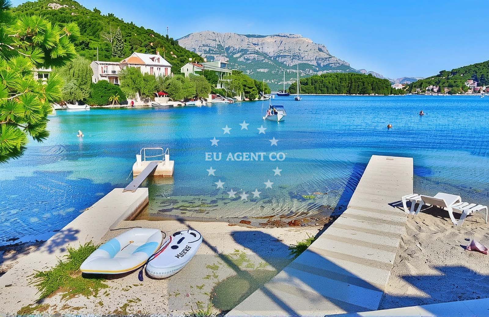 Beach facilities and surroundings at Žrnovska Banja zapad, Žrnovo (Korčula) in Žrnovska Banja zapad