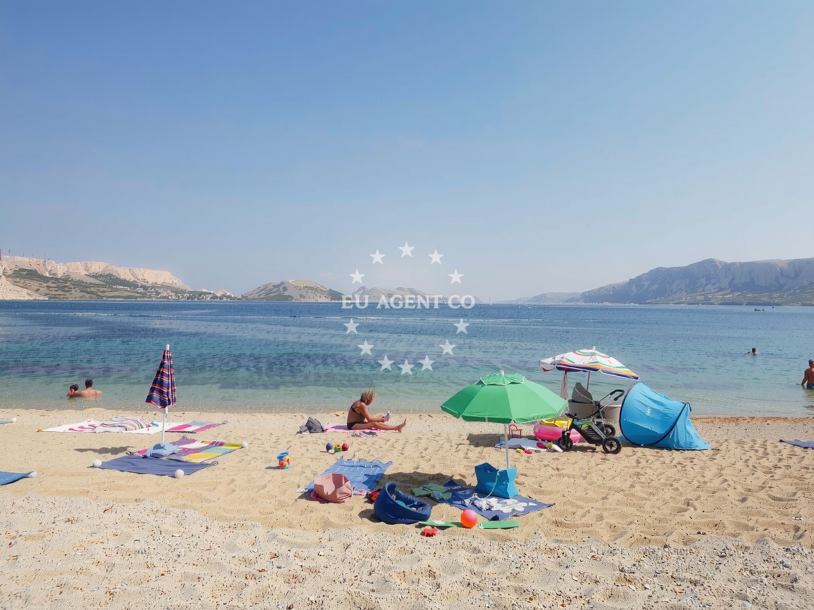 Shoreline and swimming area at Zubovici beach in , Zubovići