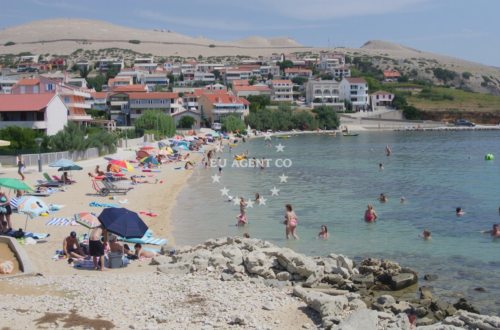 Beach facilities and surroundings at Zubovici beach in , Zubovići
