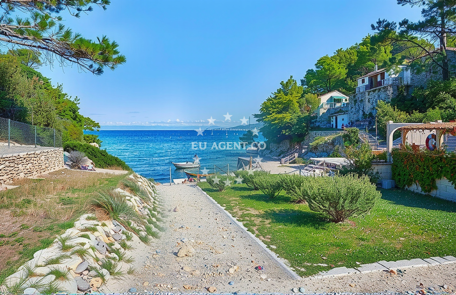 Shoreline and swimming area at Žukova, Vela Luka (Korčula) in Žukova