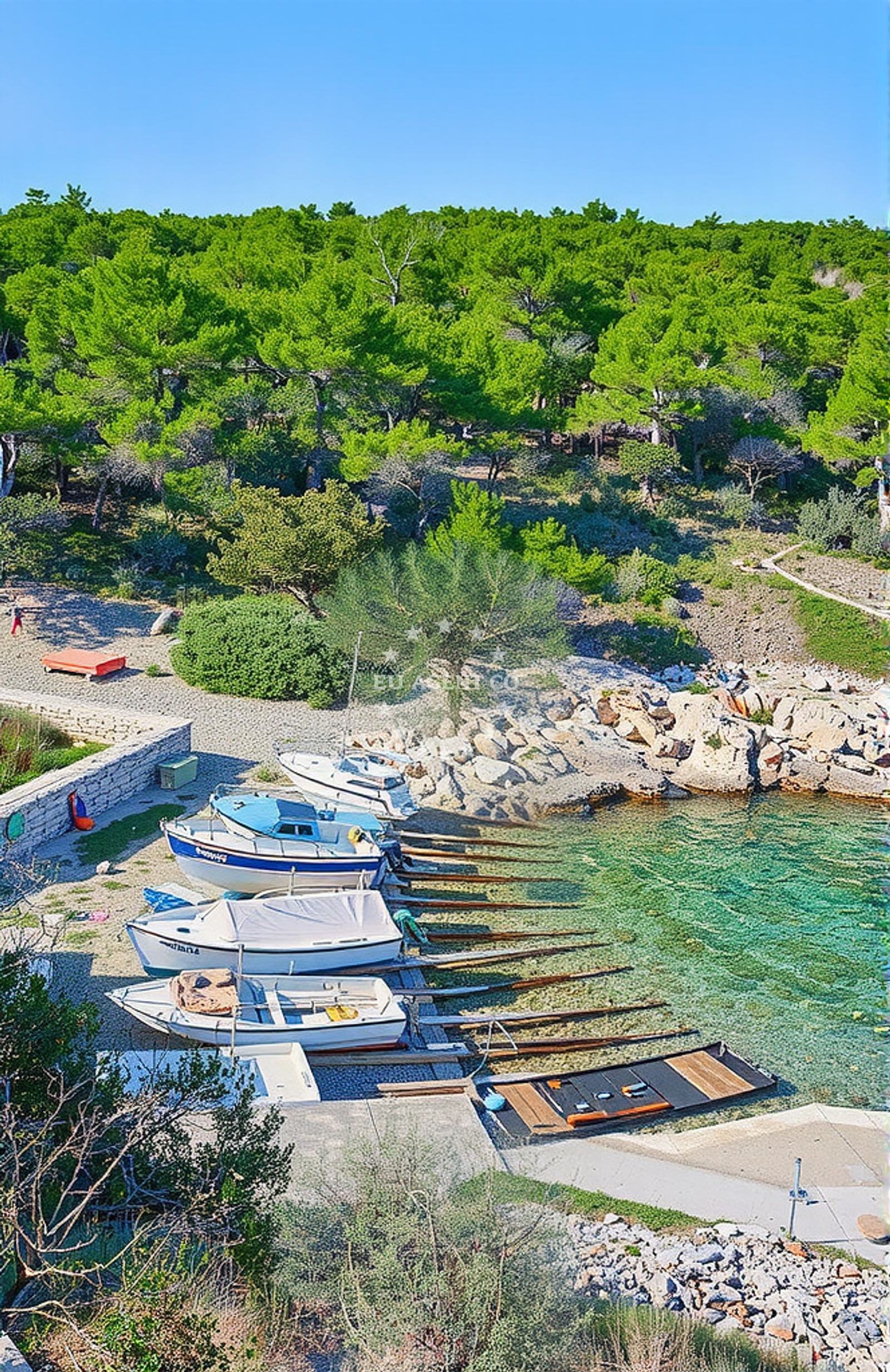 Sea and coastal view of Žukova, Vela Luka (Korčula) in Žukova