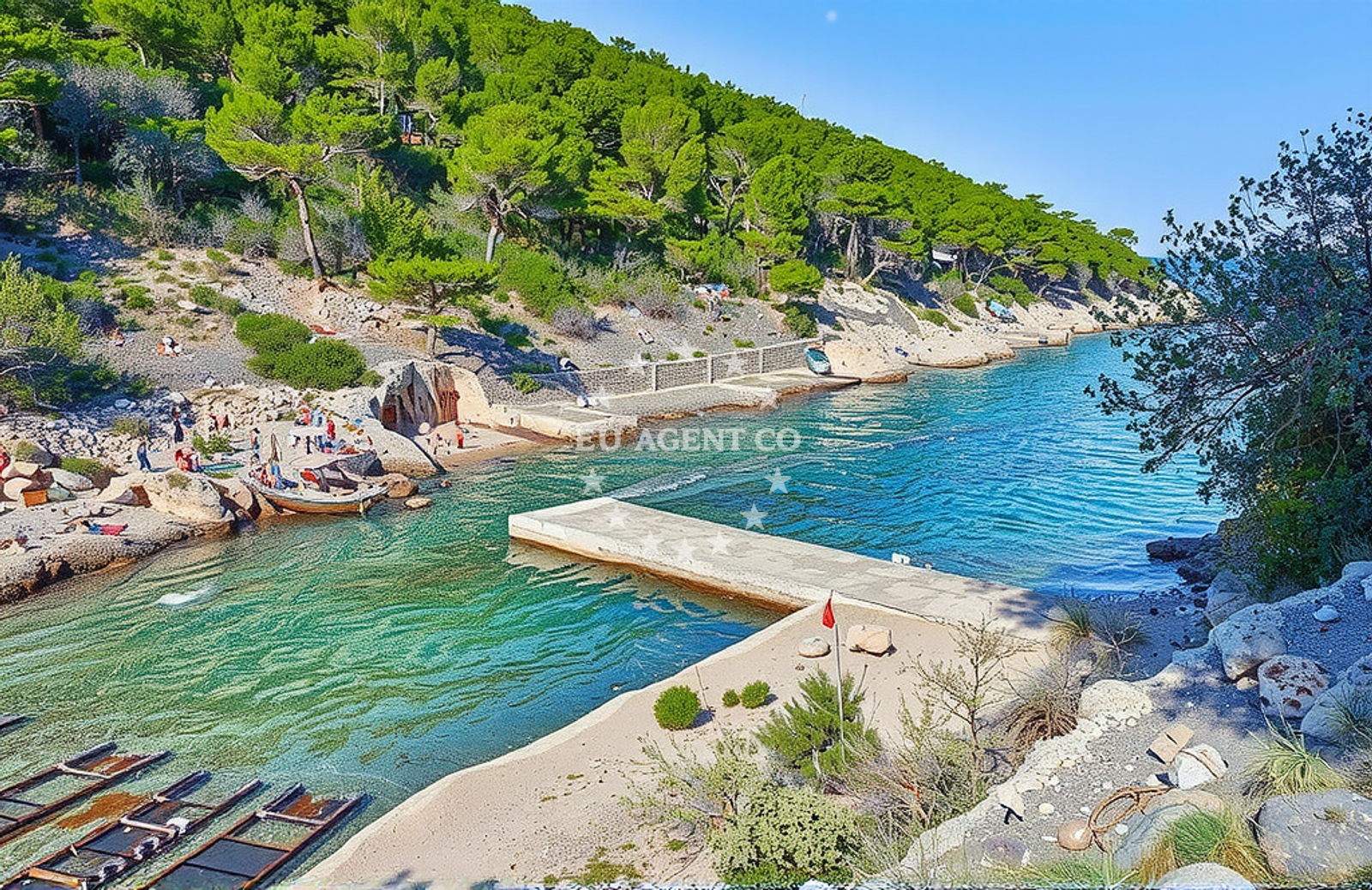 Beach facilities and surroundings at Žukova, Vela Luka (Korčula) in Žukova