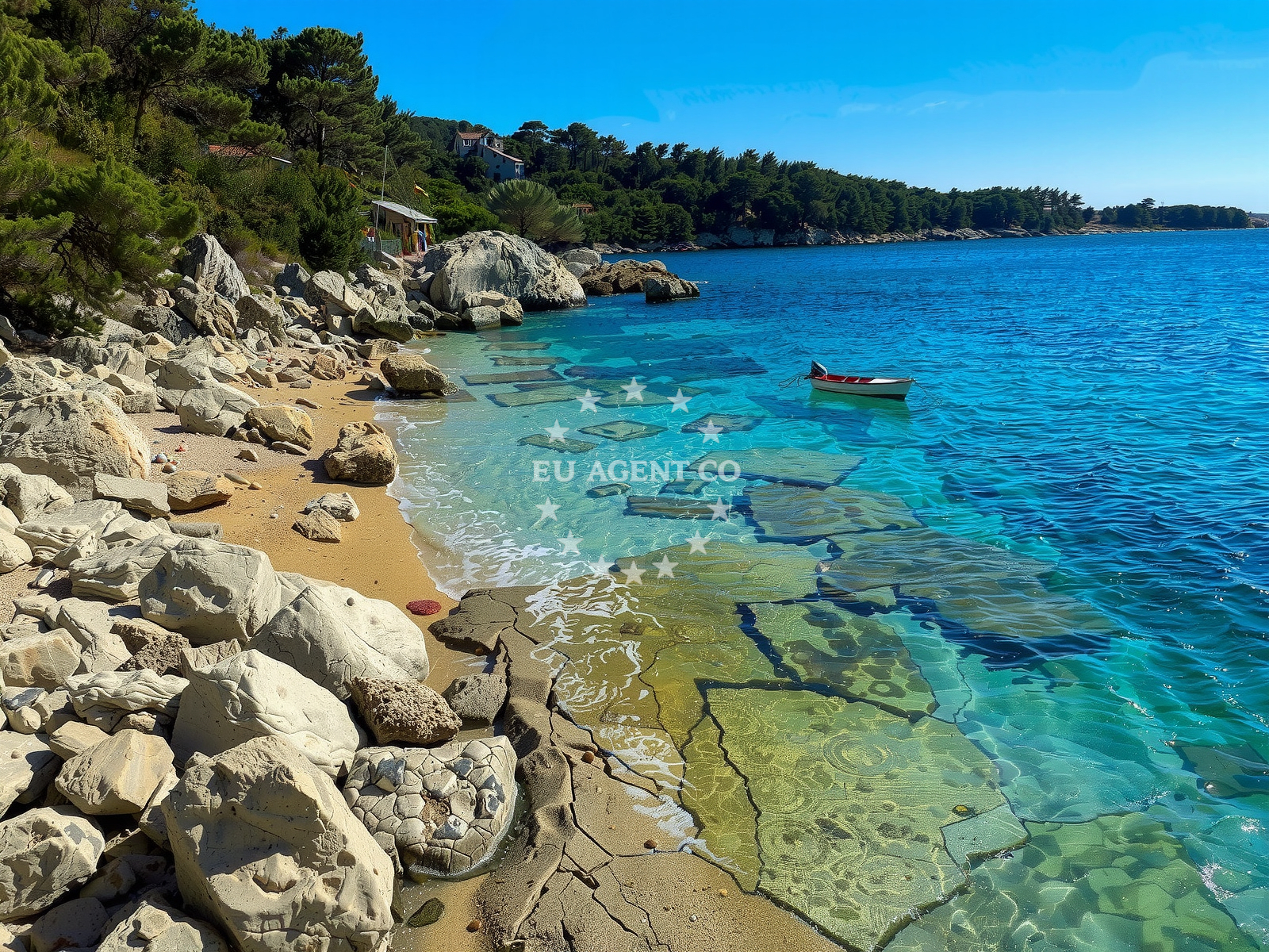 Overview of Zuljana beach in Sutvid 1, Janjina, Janjina