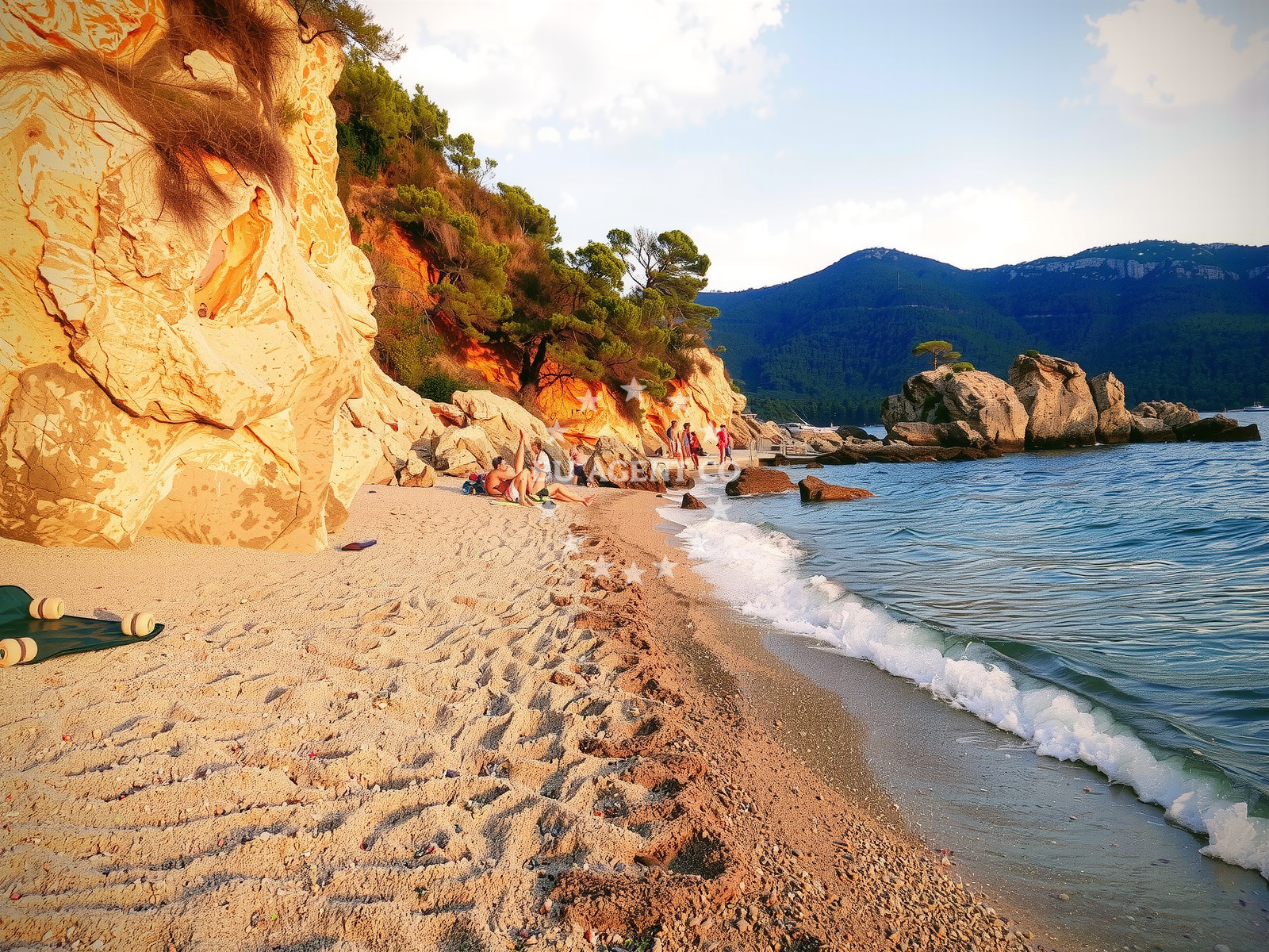 Beach facilities and surroundings at Zuljana II beach in , Žuljana