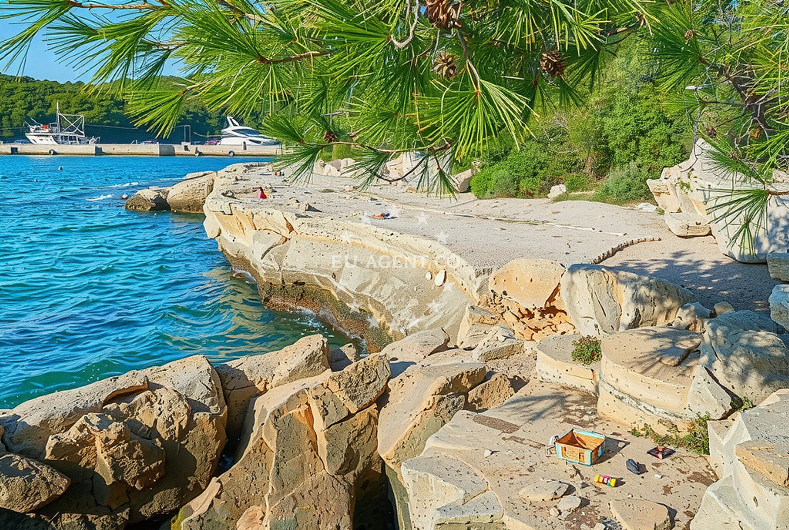 Sea and coastal view of Žunac jug, Pula in Žunac jug