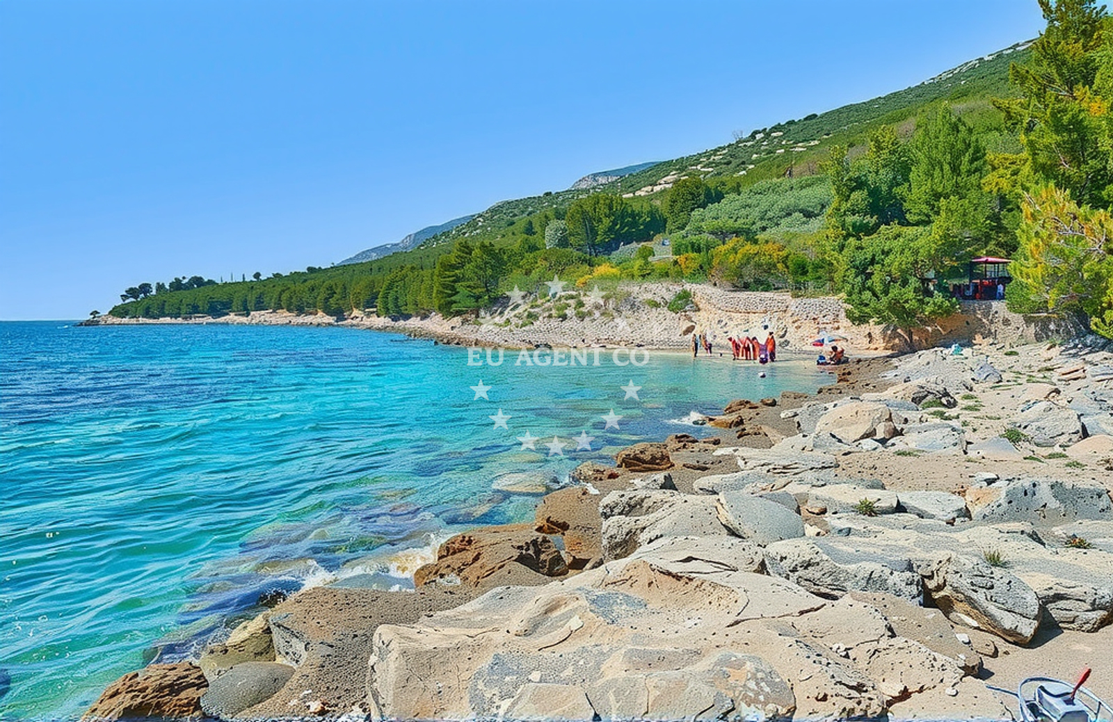 Shoreline and swimming area at Žutica zapad, Zavala (Jelsa) (Hvar) in Žutica zapad