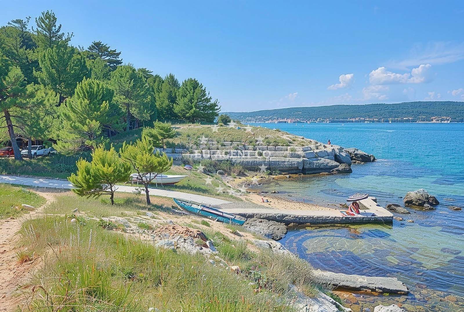 Shoreline and swimming area at Žuže istok, Podgradina (Posedarje) in Žuže istok