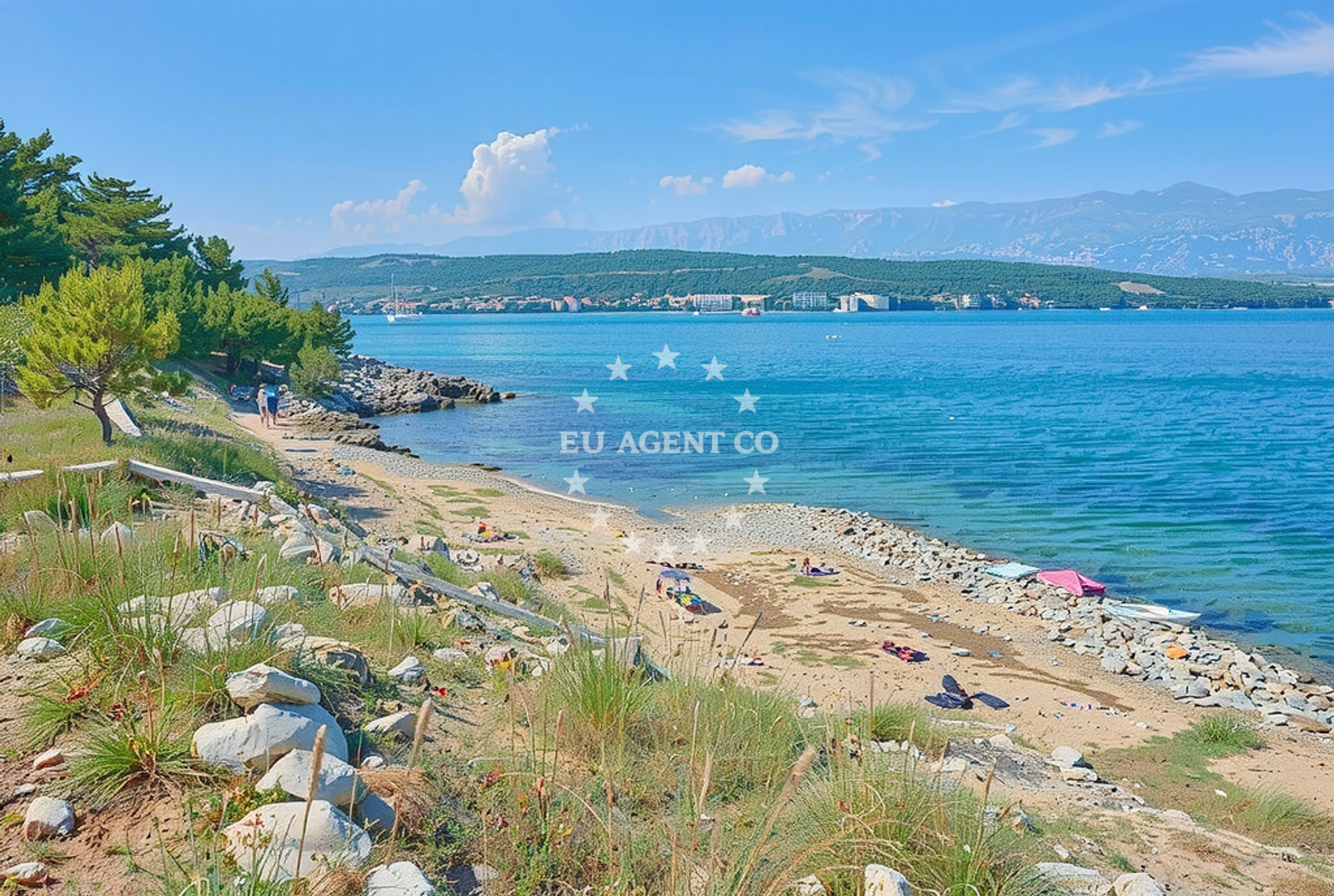 Beach facilities and surroundings at Žuže sredina, Podgradina (Posedarje) in Žuže sredina
