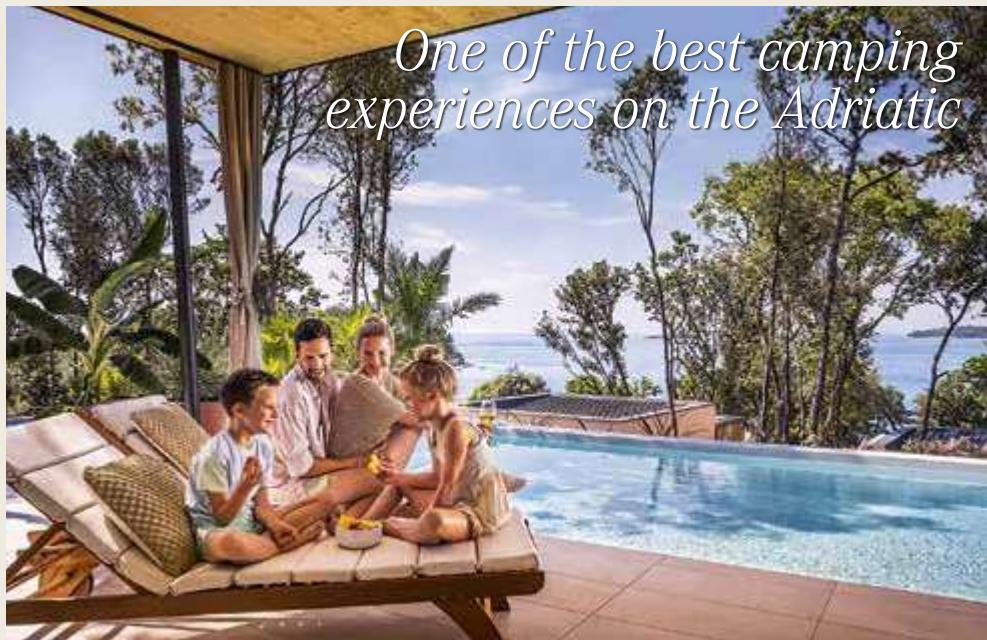 With rich and carefully chosen outdoor and indoor amenities, in Istria Premium Camping Resort every day becomes a perfect day for camping. Situated by the sea and immersed in Mediterranean nature, it offers first-row seafront pitches, premium camping homes for families or couples, spacious camping villas with private pools, or with jacuzzi and luxurious glamping tents.