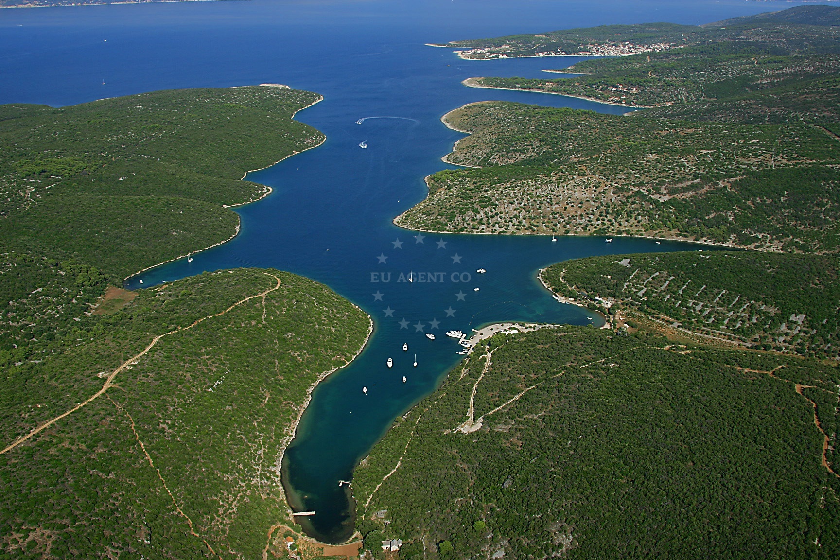 Yacht mooring at Restaurant Pipo buoy field, Brač, Croatia