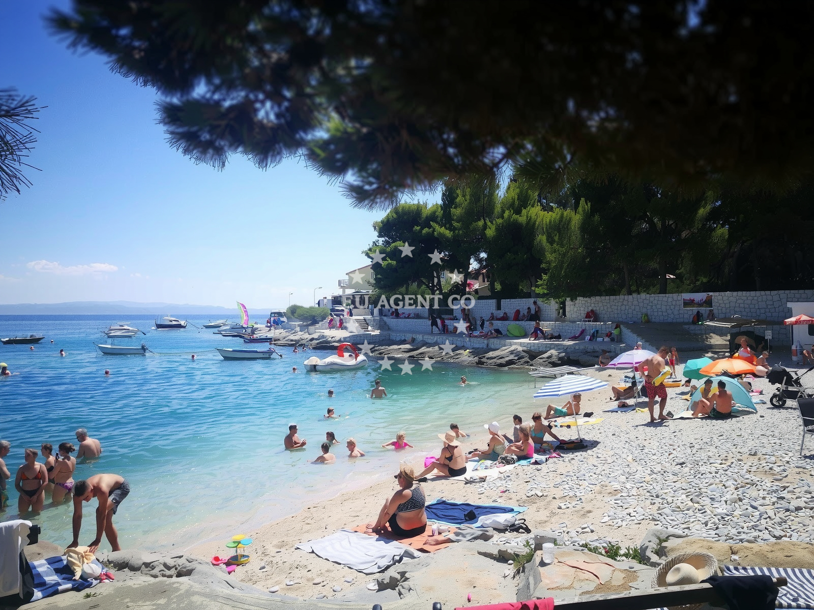 Approach and location view of Jetty buoy field in Jetty on the island Čiovo, Central Dalmatia, Croatia photo 3