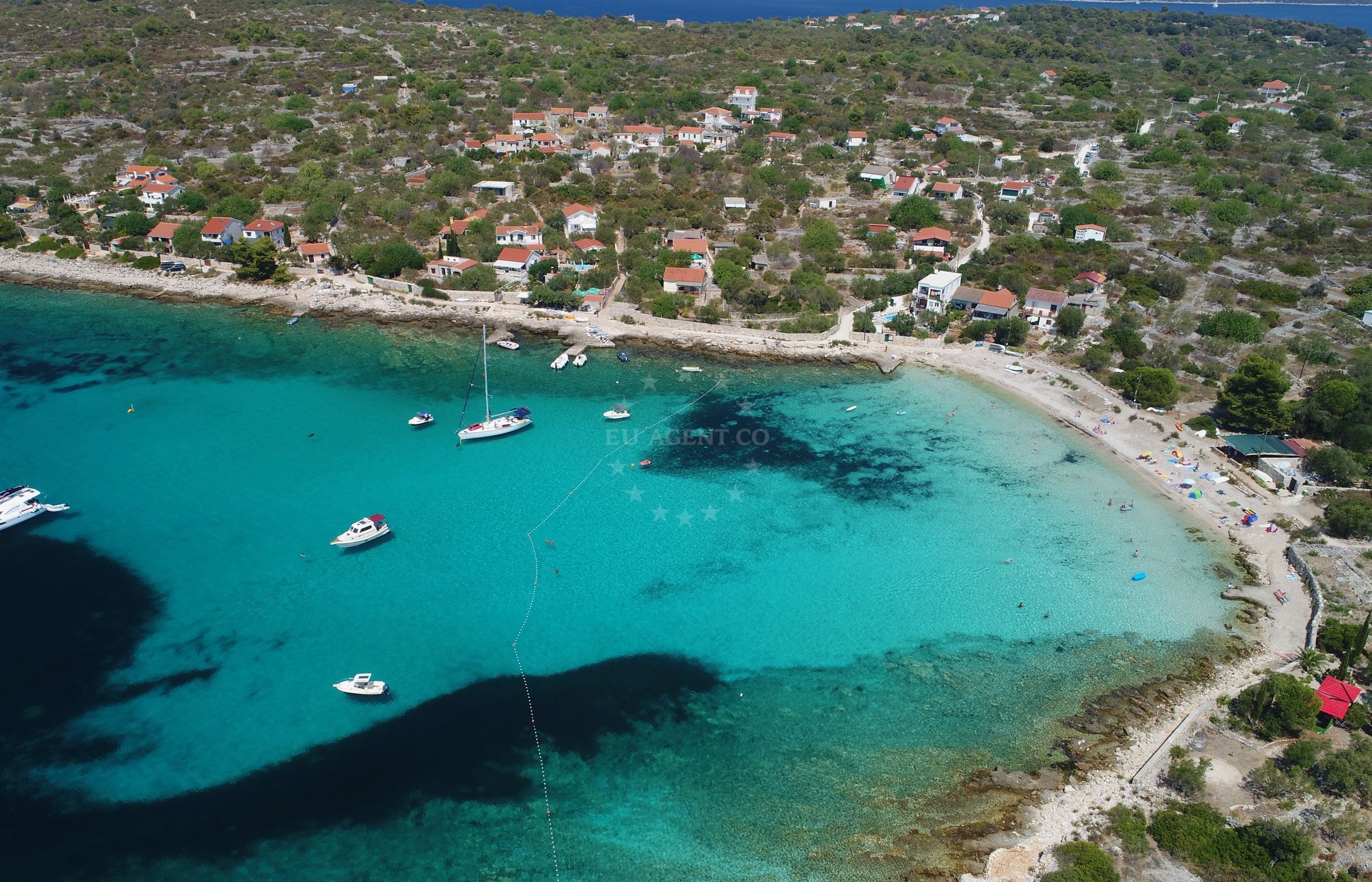 Restaurant Carubo mooring buoys in Vela Rina Bay, Drvenik Mali, Croatia