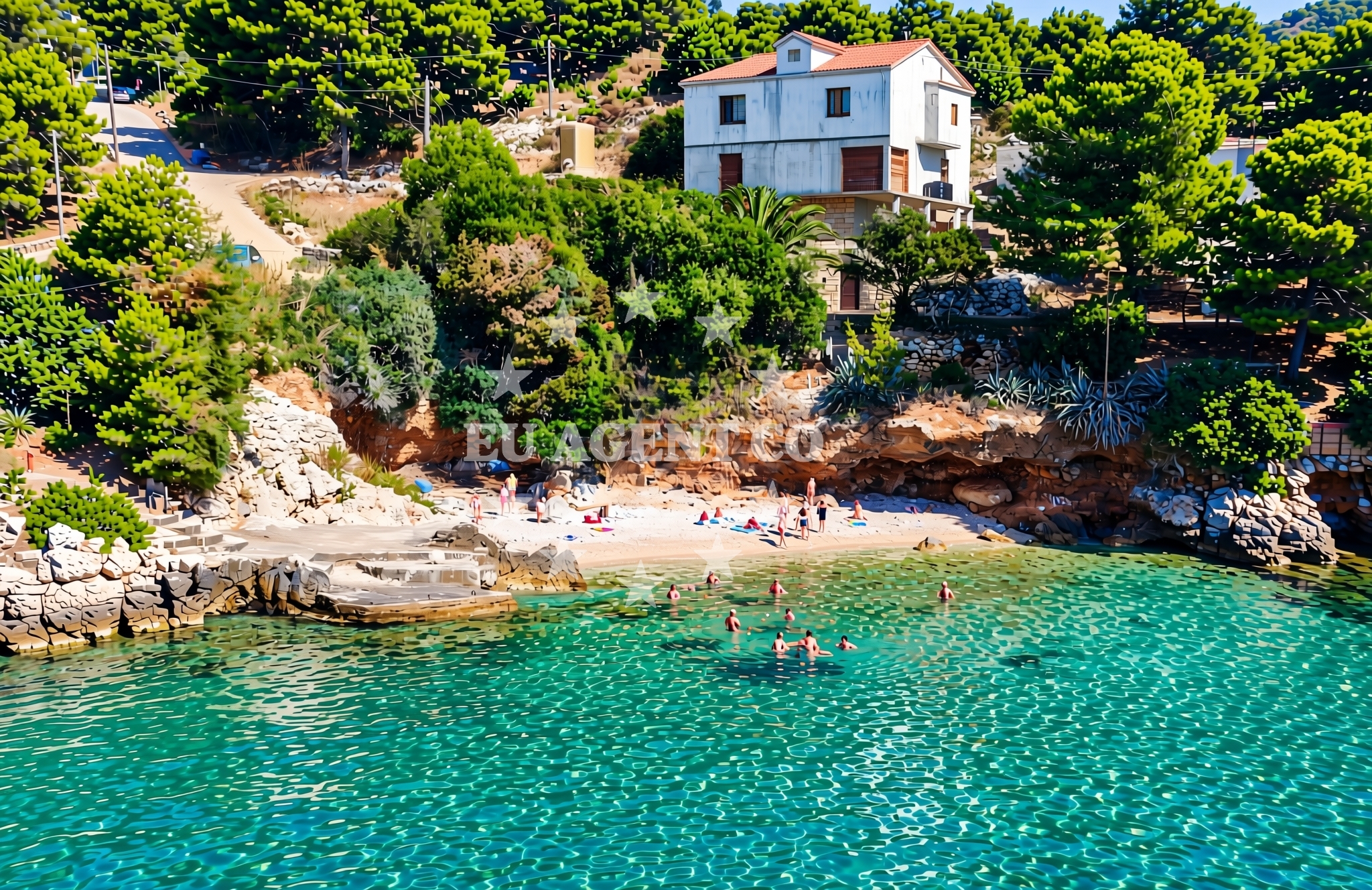 Jetty in Dugi Dolac, Hvar - view of the coastline and nearby beaches
