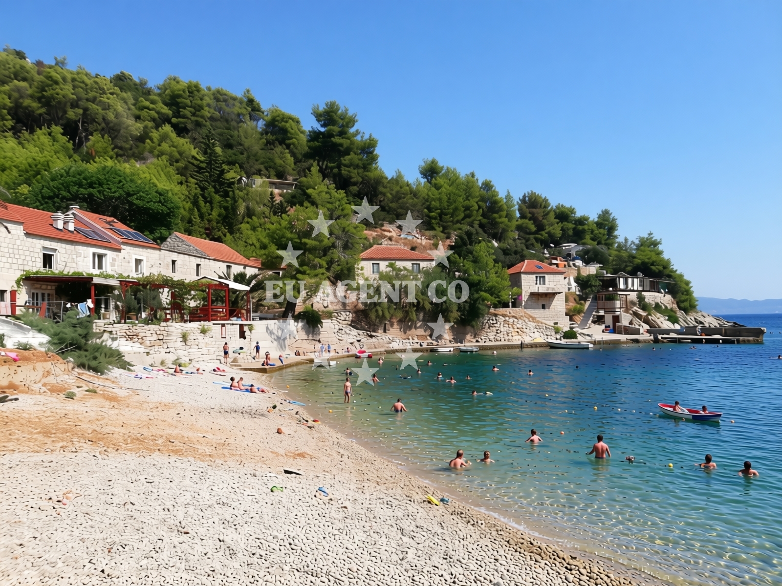 View of Gdinj Jetty from the water