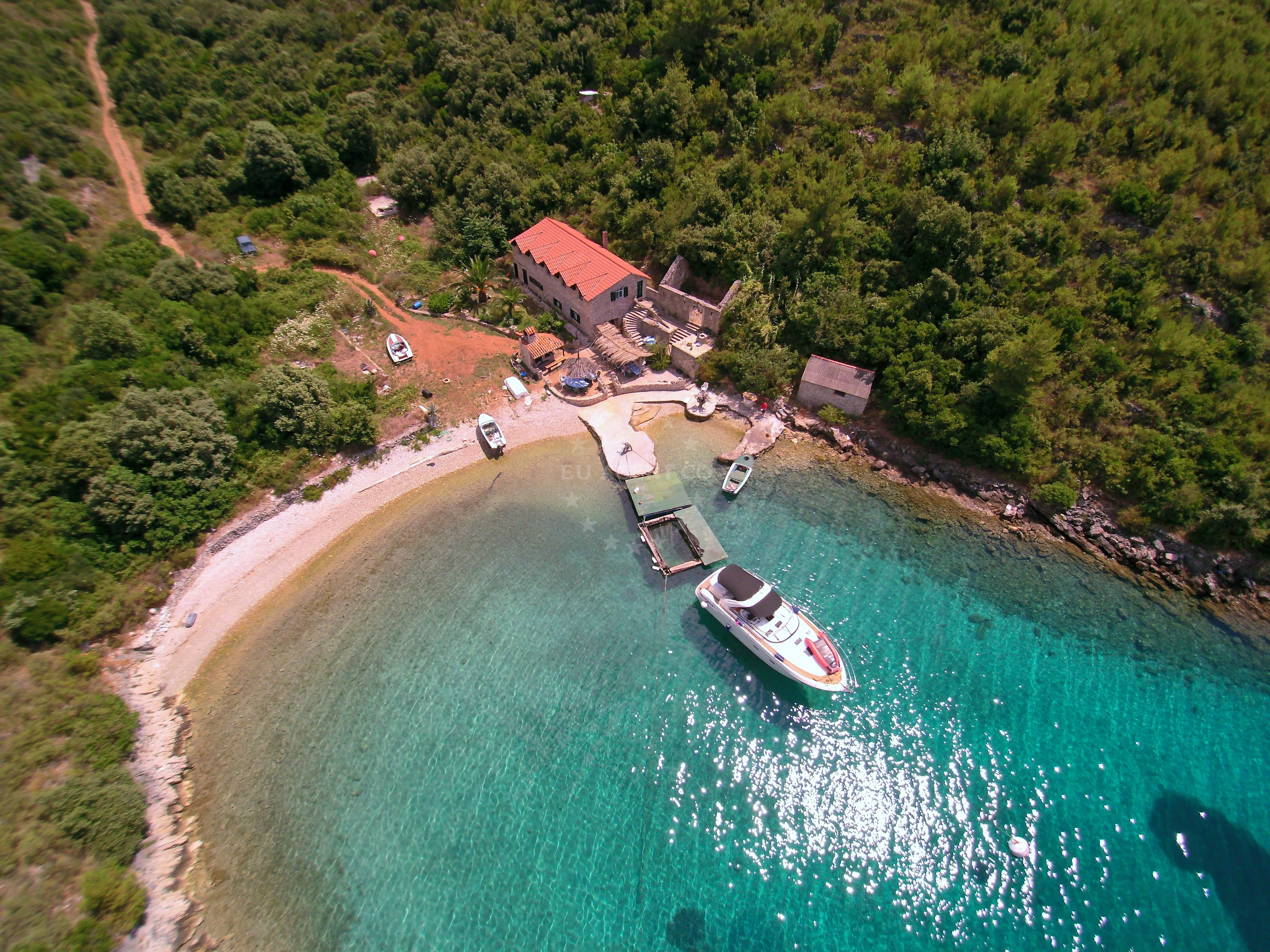 Yachts moored at Konoba Gambo Buoys in Hvar
