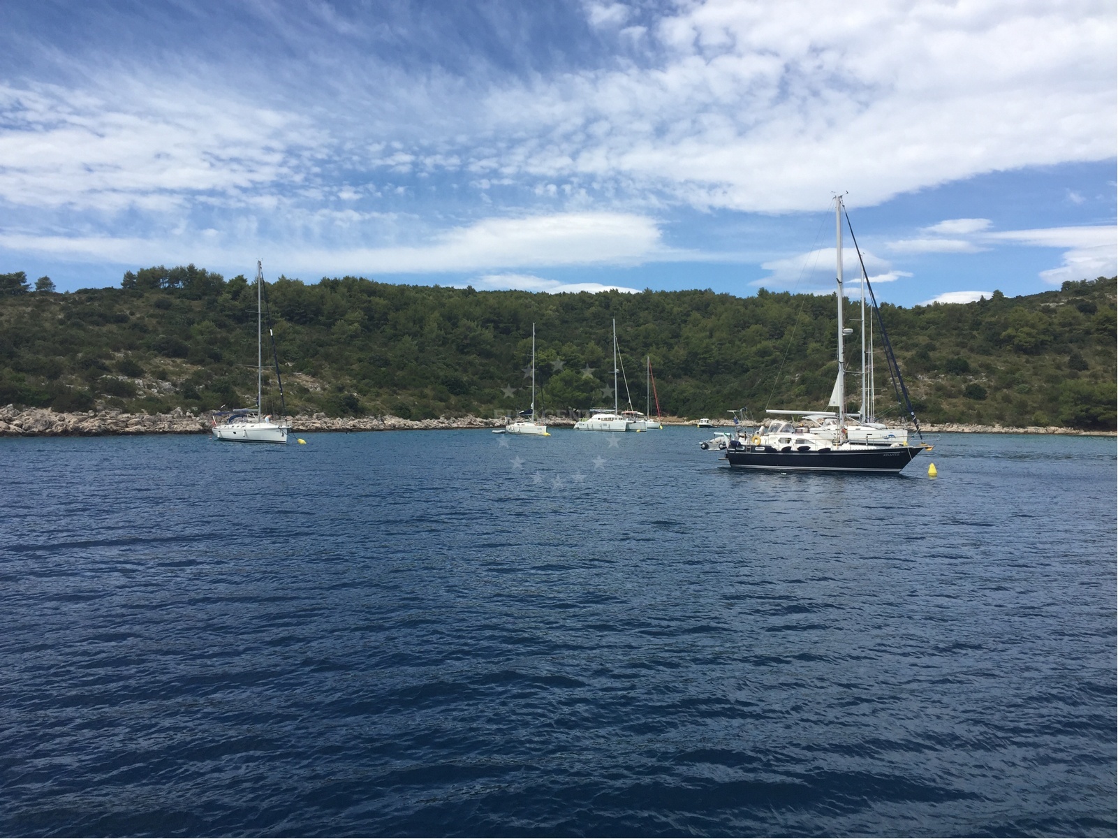 Yellow buoys in Stari Grad, Hvar, Croatia