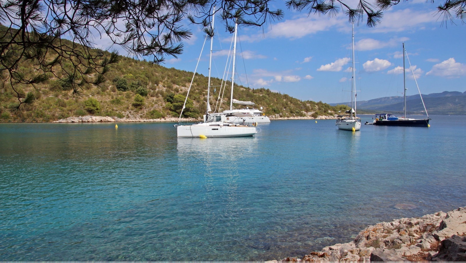 Buoy field in Luka Tiha Bay, Stari Grad, Hvar