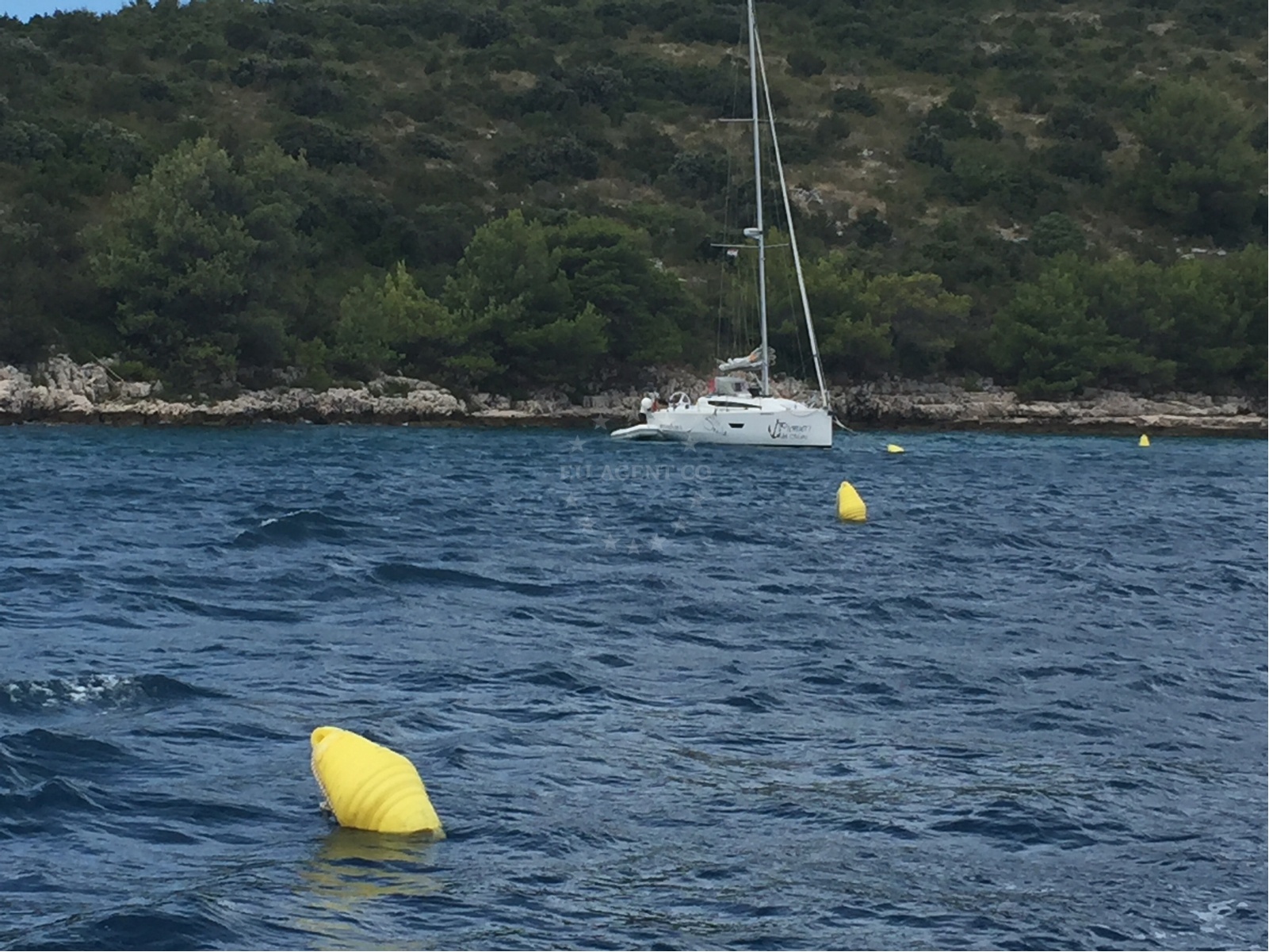 Buoy system in Luka Tiha Bay, Hvar