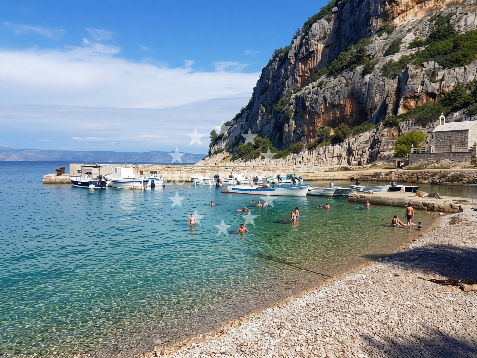 Overview of Jetty Dubac and surrounding Adriatic Sea