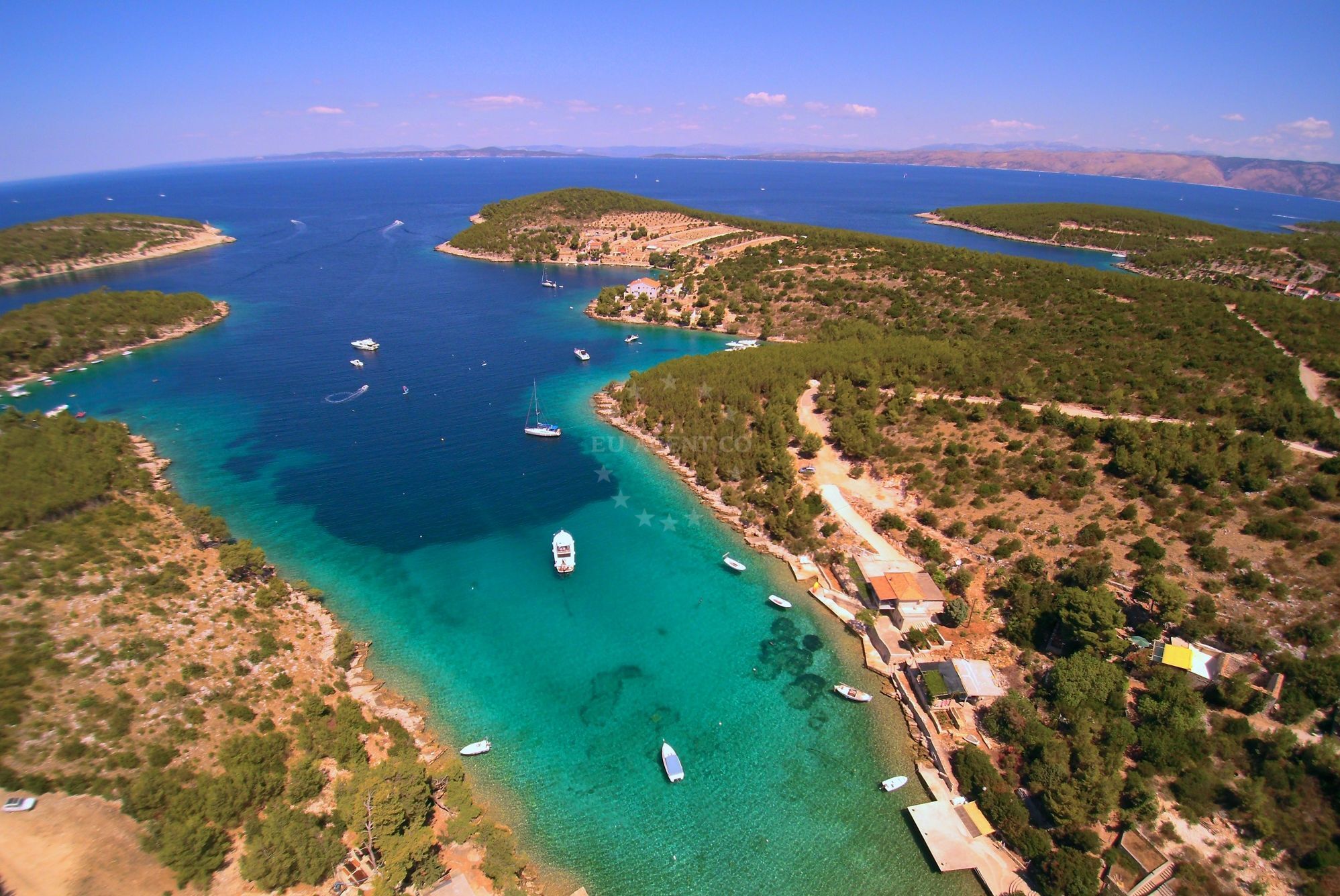 Buoy field near Konoba Arsenol restaurant in Pribinja Bay, Vira, Hvar