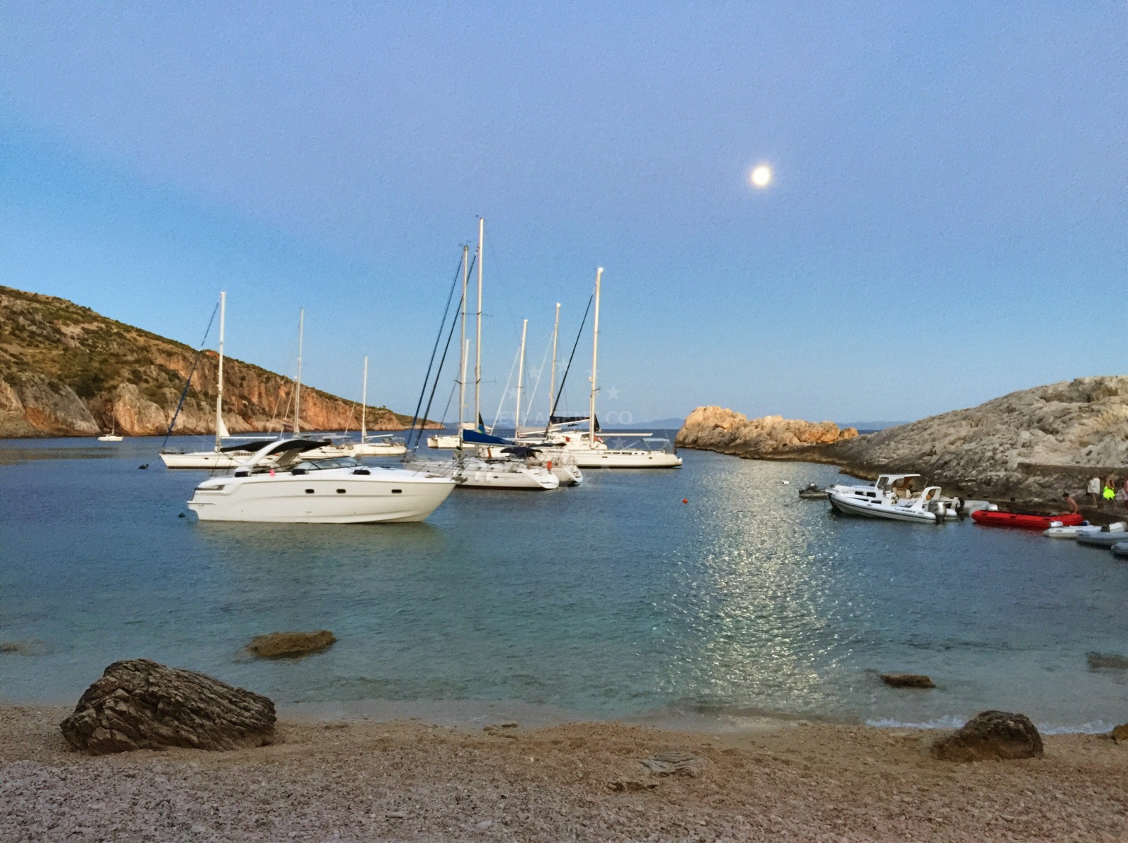 Black buoys operated by Konoba Gego in Zarace, Hvar